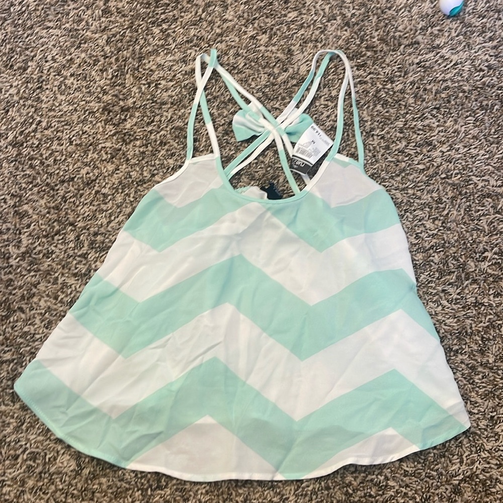 COPY - Flowy Chevron Mint Tank Top